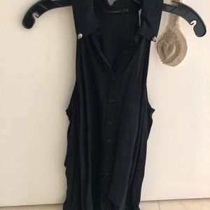 LF (Millau) Black Button Down (with cut outs)